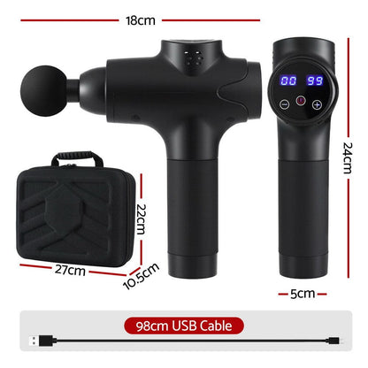 Everfit Health & Beauty > Massage & Relaxation > Massagers Everfit Massage Gun 30 Speed 8 Heads Vibration Muscle Massager Chargeable Black