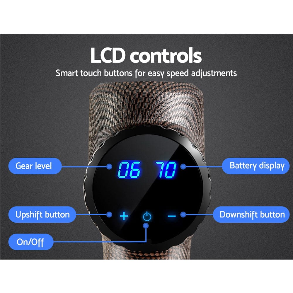 Everfit Health & Beauty > Massage & Relaxation > Massagers Everfit Massage Gun 6 Heads Massager Electric LCD Vibration Relief Percussion