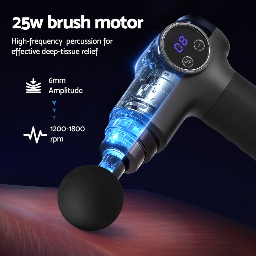 Everfit Health & Beauty > Massage & Relaxation > Massagers Everfit Massage Gun 8 Speed 4 Heads Vibration Muscle Massager Chargeable Black