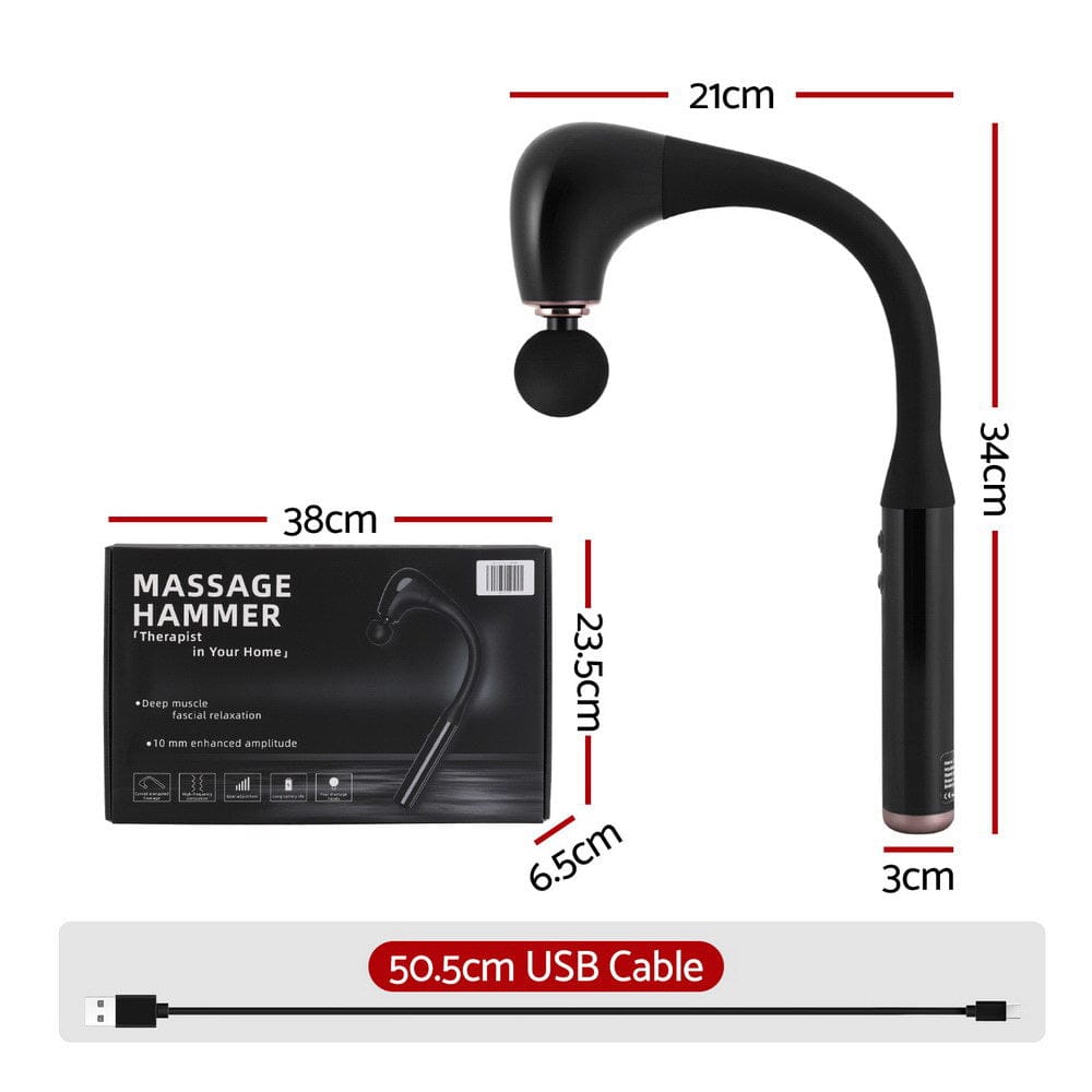 Everfit Health & Beauty > Massage & Relaxation > Massagers Everfit Massage Gun U-shaped Extended Handle Percussion Massager 4 Heads