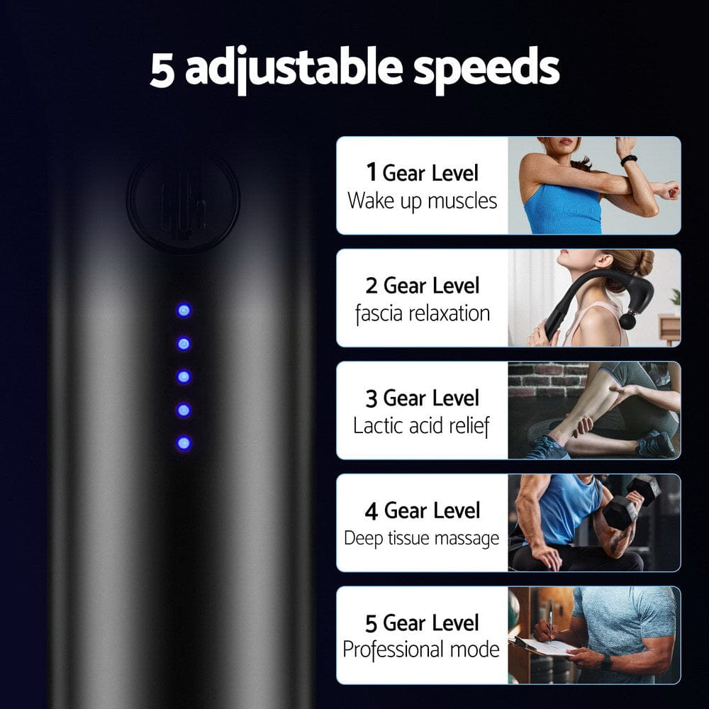 Everfit Health & Beauty > Massage & Relaxation > Massagers Everfit Massage Gun U-shaped Extended Handle Percussion Massager 4 Heads