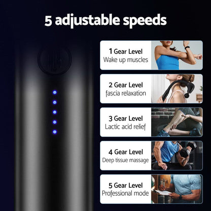 Everfit Health & Beauty > Massage & Relaxation > Massagers Everfit Massage Gun U-shaped Extended Handle Percussion Massager 4 Heads