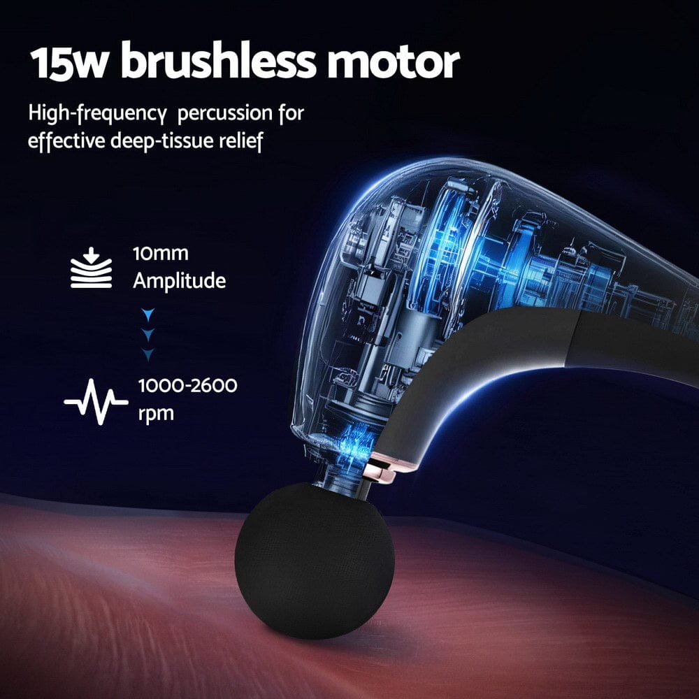 Everfit Health & Beauty > Massage & Relaxation > Massagers Everfit Massage Gun U-shaped Extended Handle Percussion Massager 4 Heads