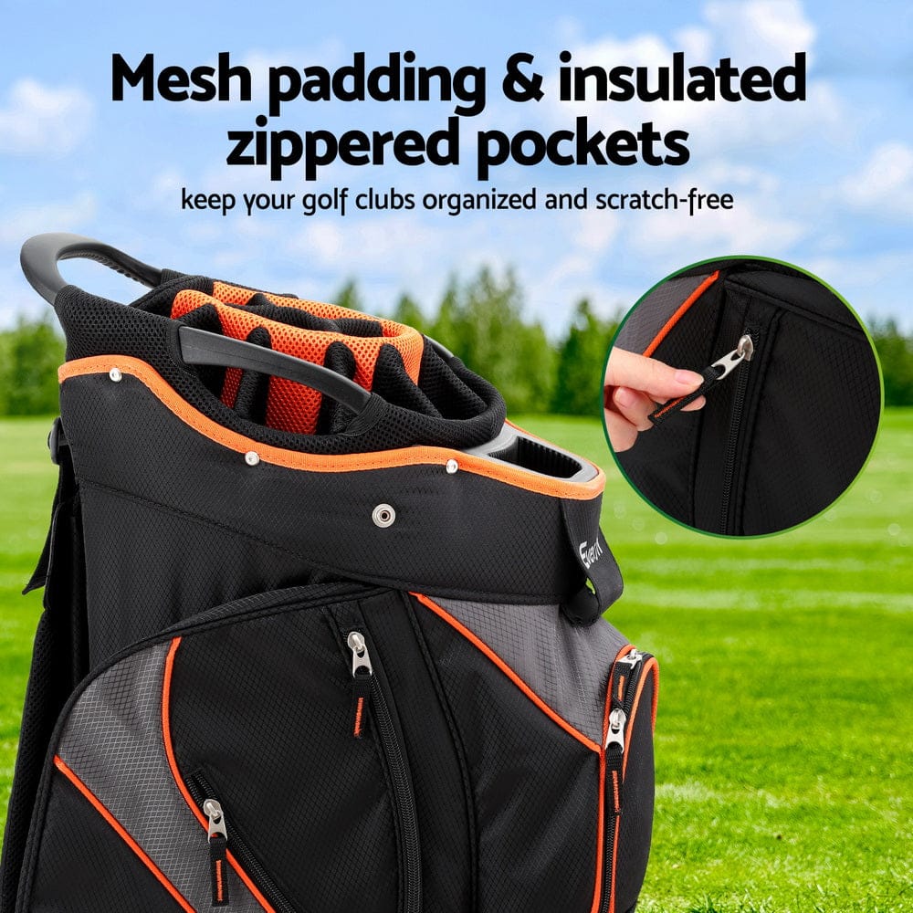 Everfit Home & Garden > Travel > Duffel Bags Everfit 14 Ways Dividers Golf Bag Stand Insulated Carry Bag Zippered Rain Cover
