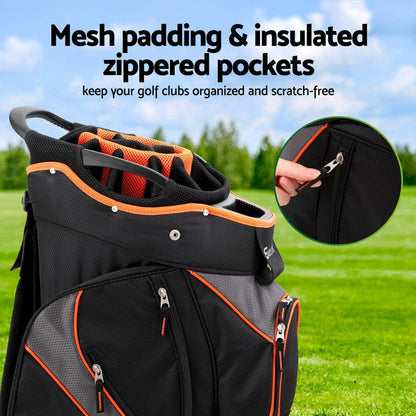 Everfit Home & Garden > Travel > Duffel Bags Everfit 14 Ways Dividers Golf Bag Stand Insulated Carry Bag Zippered Rain Cover