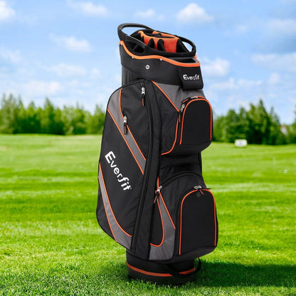 Everfit Home & Garden > Travel > Duffel Bags Everfit 14 Ways Dividers Golf Bag Stand Insulated Carry Bag Zippered Rain Cover