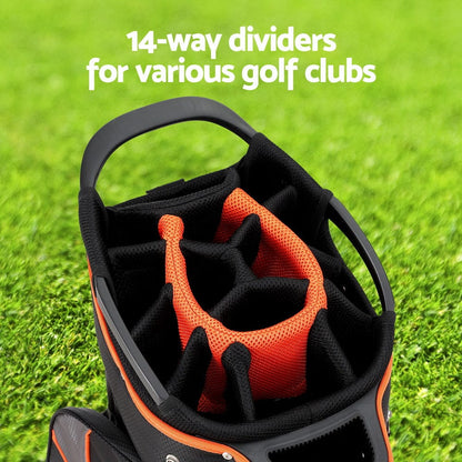 Everfit Home & Garden > Travel > Duffel Bags Everfit 14 Ways Dividers Golf Bag Stand Insulated Carry Bag Zippered Rain Cover