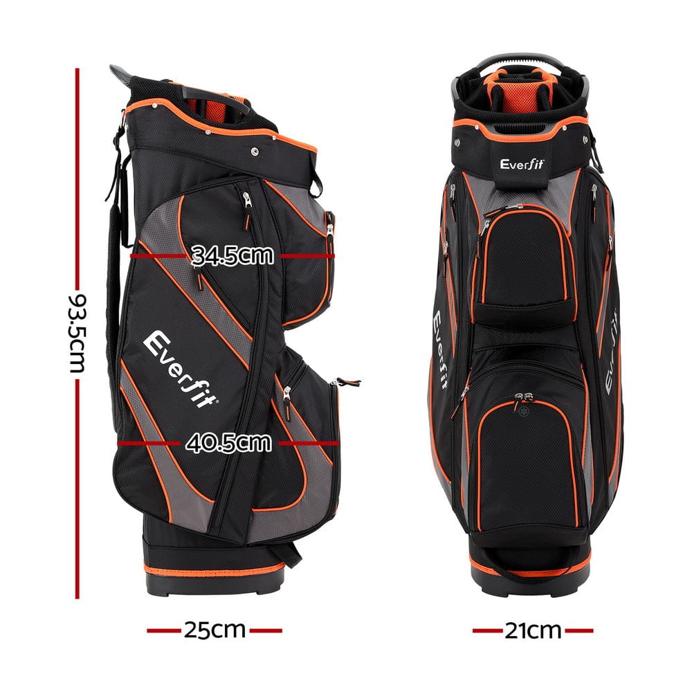 Everfit Home & Garden > Travel > Duffel Bags Everfit 14 Ways Dividers Golf Bag Stand Insulated Carry Bag Zippered Rain Cover
