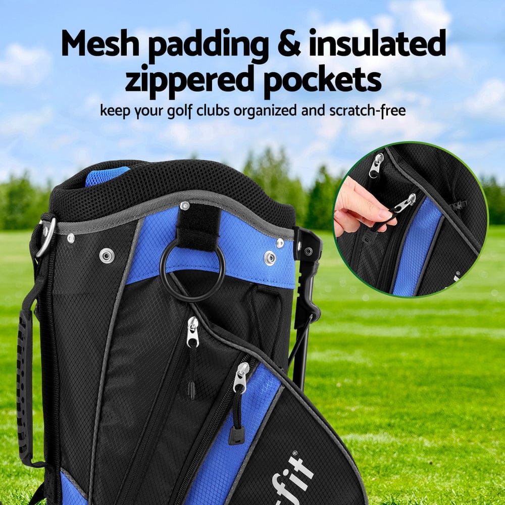 Everfit Home & Garden > Travel > Duffel Bags Everfit 6 Way Dividers Golf Bag Stand Insulated Carry Bag Zippered Rain Cover