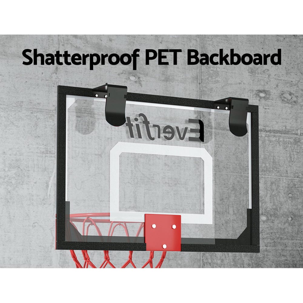 Everfit Sports & Fitness > Ball Sports > Basketball & Basketball Accessories Everfit 23" Mini Basketball Hoop Backboard Door Wall Mounted Sports Kids Black