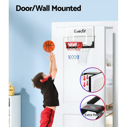 Everfit Sports & Fitness > Ball Sports > Basketball & Basketball Accessories Everfit 23" Mini Basketball Hoop Backboard Door Wall Mounted Sports Kids Black
