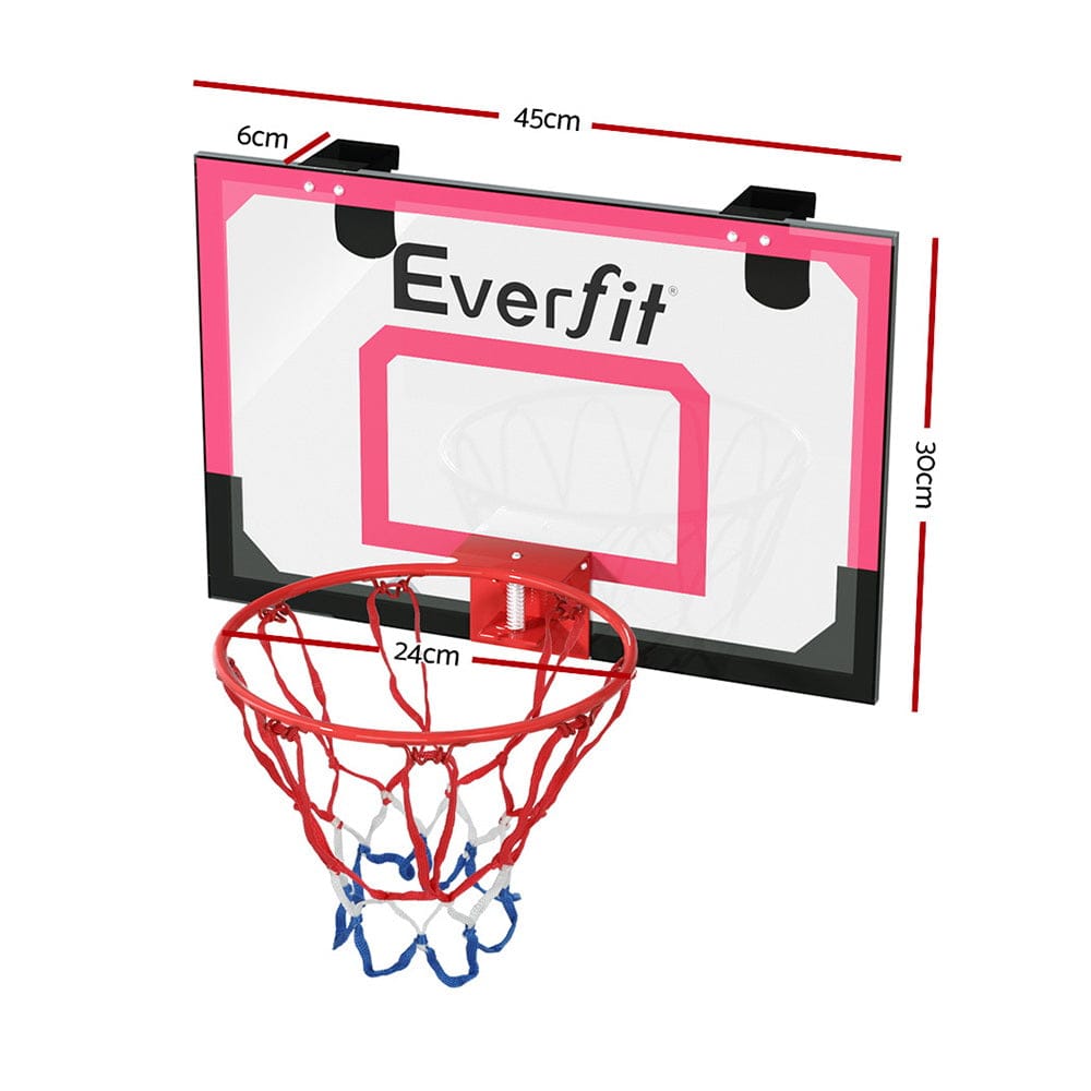 Everfit Sports & Fitness > Ball Sports > Basketball & Basketball Accessories Everfit 23" Mini Basketball Hoop Backboard Door Wall Mounted Sports Kids Red