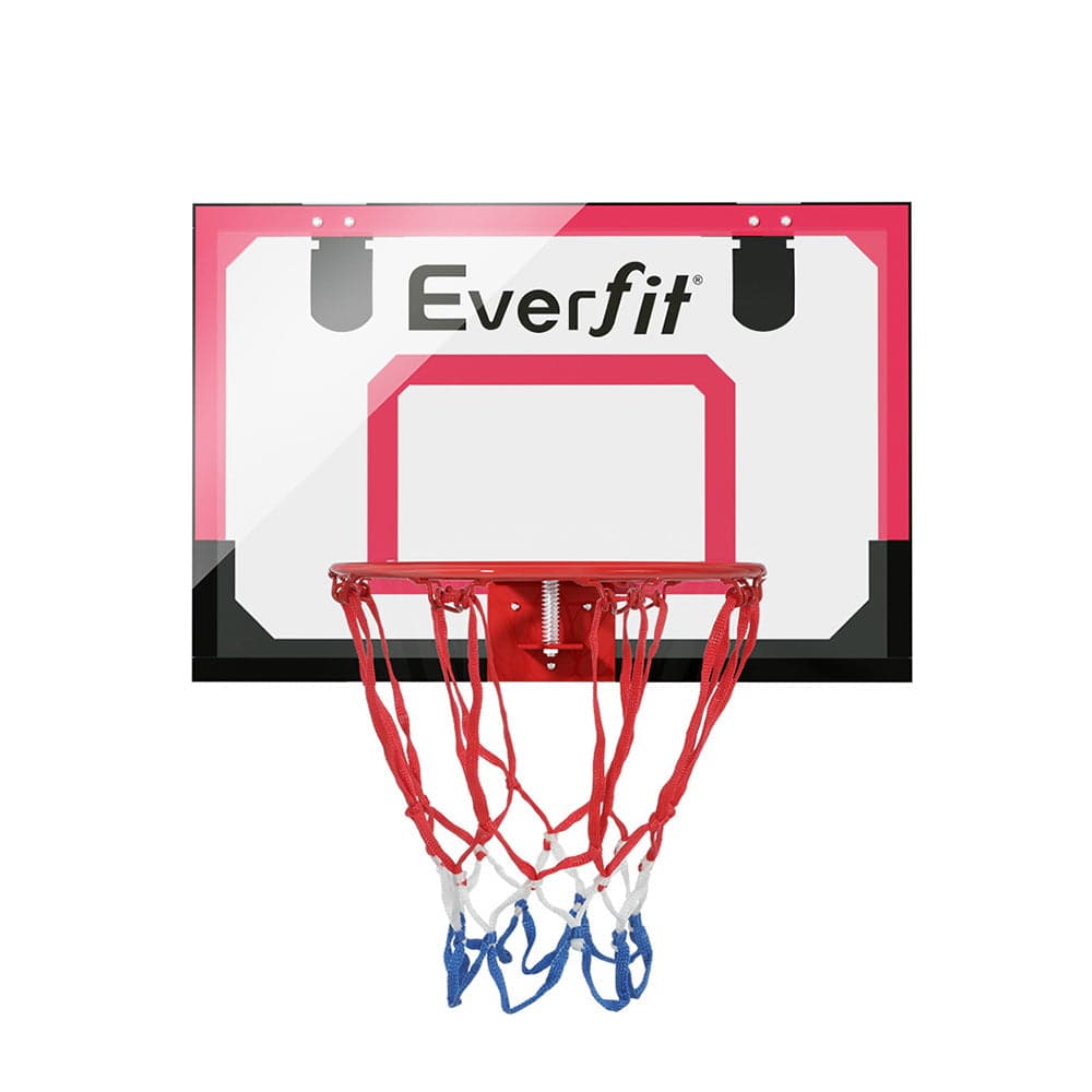 Everfit Sports & Fitness > Ball Sports > Basketball & Basketball Accessories Everfit 23" Mini Basketball Hoop Backboard Door Wall Mounted Sports Kids Red