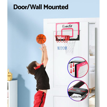 Everfit Sports & Fitness > Ball Sports > Basketball & Basketball Accessories Everfit 23" Mini Basketball Hoop Backboard Door Wall Mounted Sports Kids Red