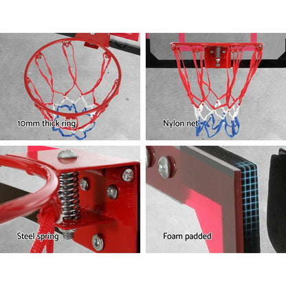 Everfit Sports & Fitness > Ball Sports > Basketball & Basketball Accessories Everfit 23" Mini Basketball Hoop Backboard Door Wall Mounted Sports Kids Red