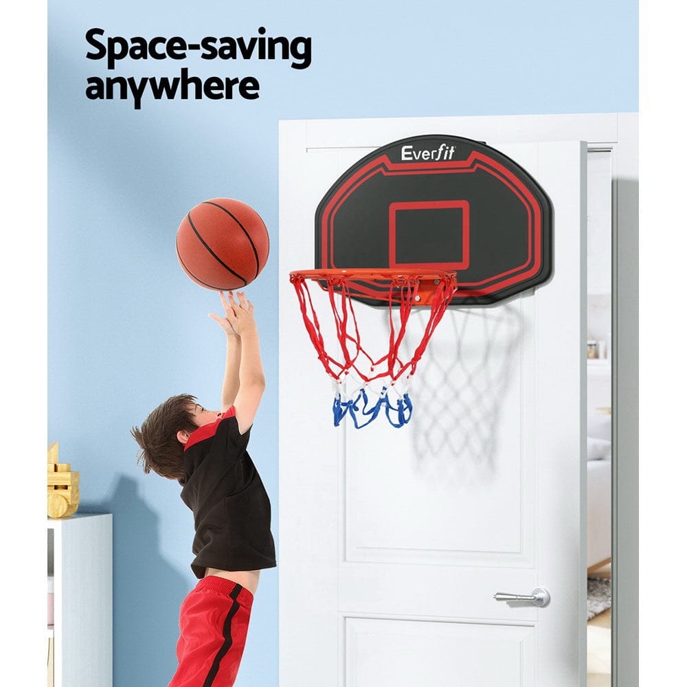 Everfit Sports & Fitness > Ball Sports > Basketball & Basketball Accessories Everfit 38" Basketball Hoop Backboard Door Wall Mounted Ring Net Sports Kids
