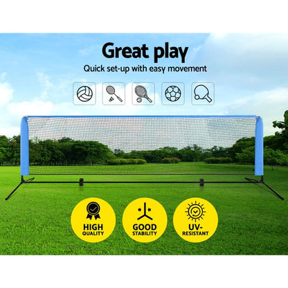 Everfit Sports & Fitness > Ball Sports > Basketball & Basketball Accessories Everfit 3m Badminton Tennis Net Portable Volleyball Kit Adjustable Height