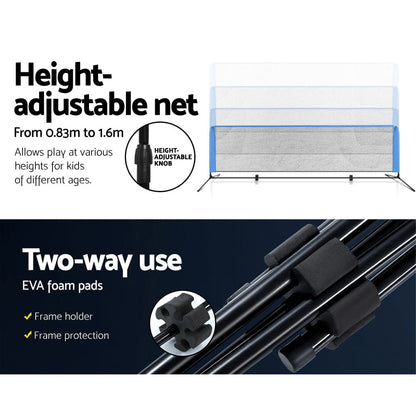 Everfit Sports & Fitness > Ball Sports > Basketball & Basketball Accessories Everfit 3m Badminton Tennis Net Portable Volleyball Kit Adjustable Height