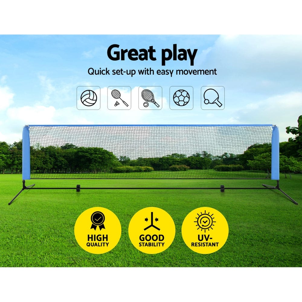 Everfit Sports & Fitness > Ball Sports > Basketball & Basketball Accessories Everfit 4m Badminton Tennis Net Portable Volleyball Kit Adjustable Height