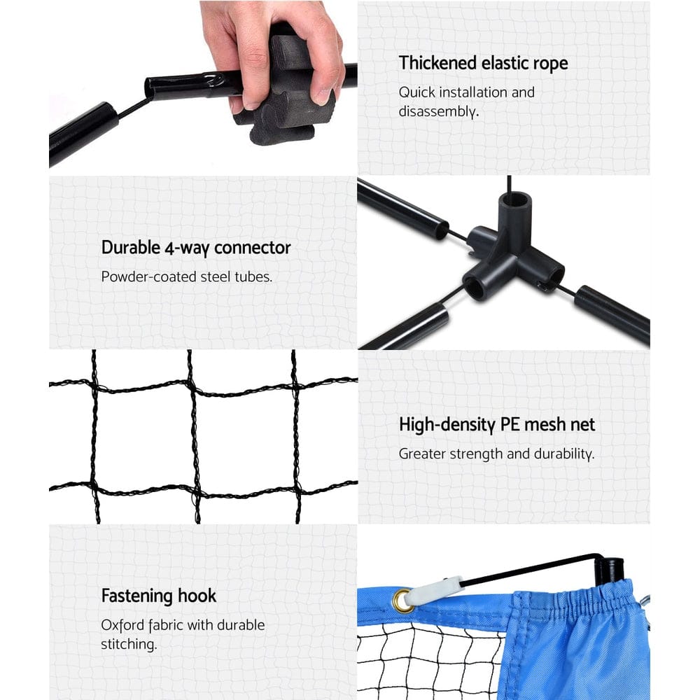 Everfit Sports & Fitness > Ball Sports > Basketball & Basketball Accessories Everfit 4m Badminton Tennis Net Portable Volleyball Kit Adjustable Height