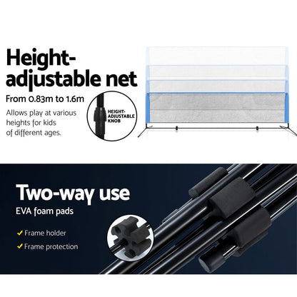 Everfit Sports & Fitness > Ball Sports > Basketball & Basketball Accessories Everfit 4m Badminton Tennis Net Portable Volleyball Kit Adjustable Height
