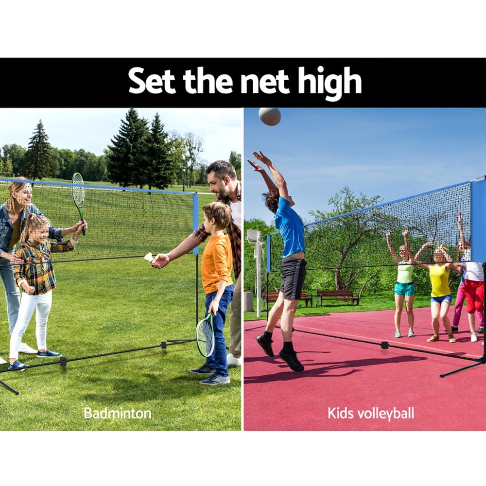 Everfit Sports & Fitness > Ball Sports > Basketball & Basketball Accessories Everfit 4m Badminton Tennis Net Portable Volleyball Kit Adjustable Height