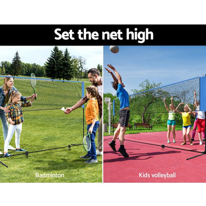 Everfit Sports & Fitness > Ball Sports > Basketball & Basketball Accessories Everfit 4m Badminton Tennis Net Portable Volleyball Kit Adjustable Height