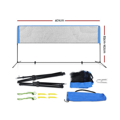 Everfit Sports & Fitness > Ball Sports > Basketball & Basketball Accessories Everfit 4m Badminton Tennis Net Portable Volleyball Kit Adjustable Height