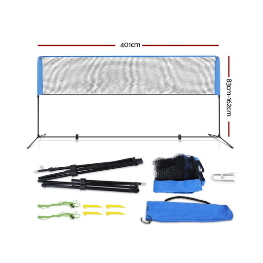 Everfit Sports & Fitness > Ball Sports > Basketball & Basketball Accessories Everfit 4m Badminton Tennis Net Portable Volleyball Kit Adjustable Height