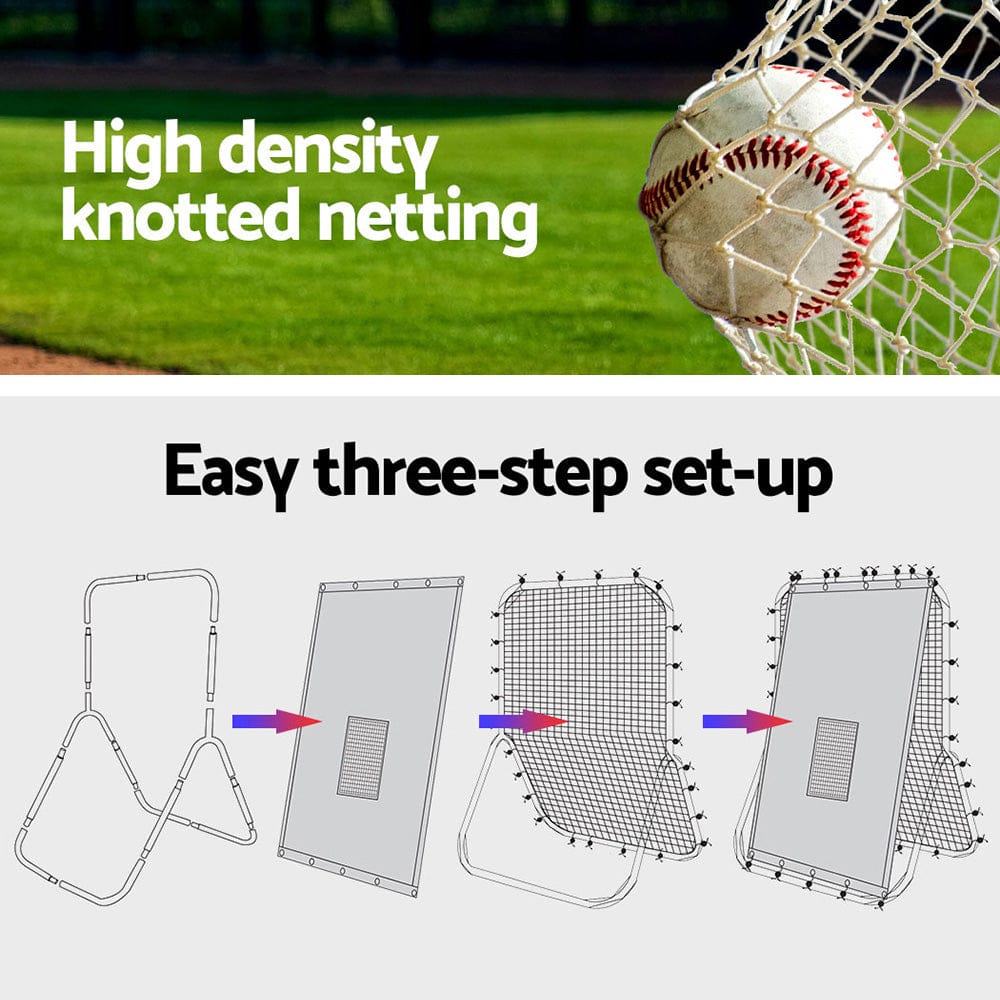 Everfit Sports & Fitness > Ball Sports > Basketball & Basketball Accessories Everfit Baseball Net Rebound Pitching Kit Target Hitter 2 in 1 Training Aid