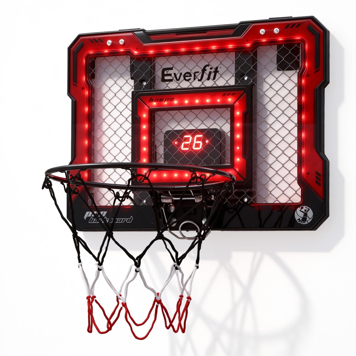 Everfit Sports & Fitness > Ball Sports > Basketball & Basketball Accessories Everfit Mini Basketball Hoop Over Door Indoor LED Scoreboard Kids Set 40x30cm