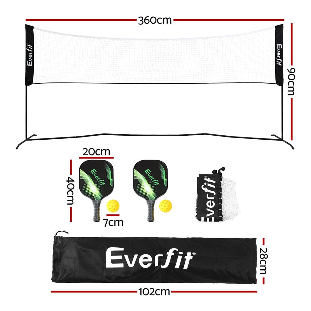 Everfit Sports & Fitness > Ball Sports > Netball & Netball Accessories Everfit 3.6M Badminton Tennis Net Portable Volleyball Kit Adjustable Height