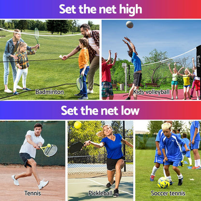 Everfit Sports & Fitness > Ball Sports > Netball & Netball Accessories Everfit 3.6M Badminton Tennis Net Portable Volleyball Kit Adjustable Height