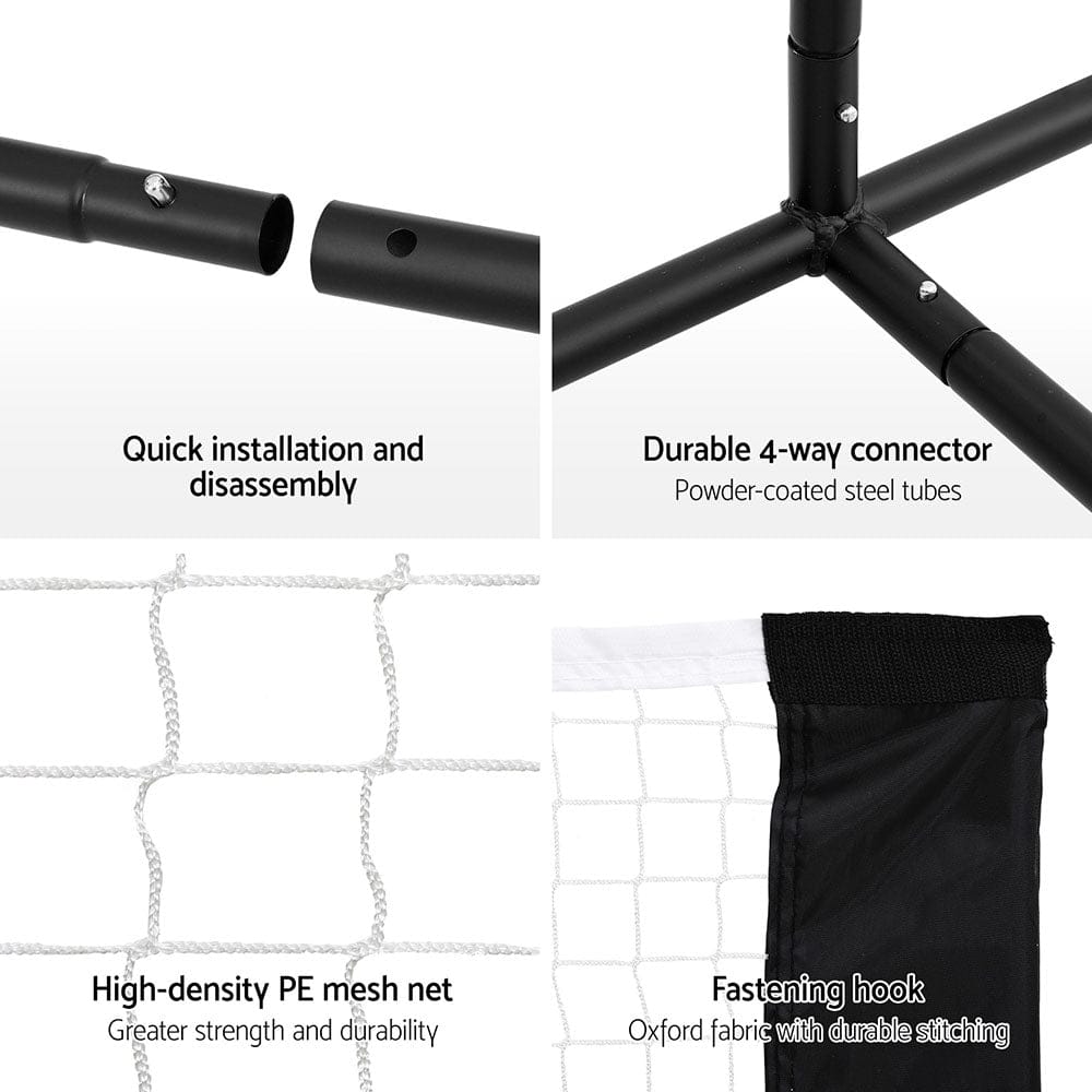 Everfit Sports & Fitness > Ball Sports > Netball & Netball Accessories Everfit 3.6M Badminton Tennis Net Portable Volleyball Kit Adjustable Height