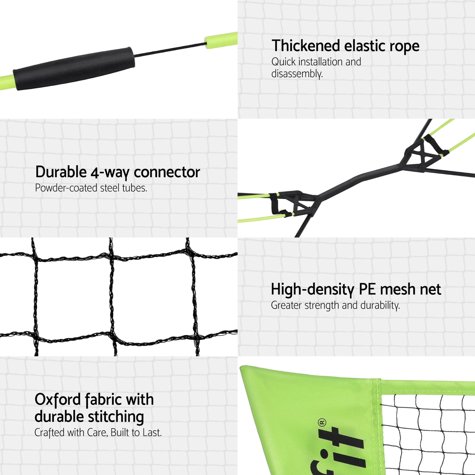 Everfit Sports & Fitness > Ball Sports > Netball & Netball Accessories Everfit 3M Badminton Tennis Net Portable Volleyball Kit Yellow