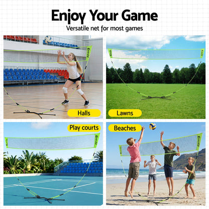 Everfit Sports & Fitness > Ball Sports > Netball & Netball Accessories Everfit 3M Badminton Tennis Net Portable Volleyball Kit Yellow