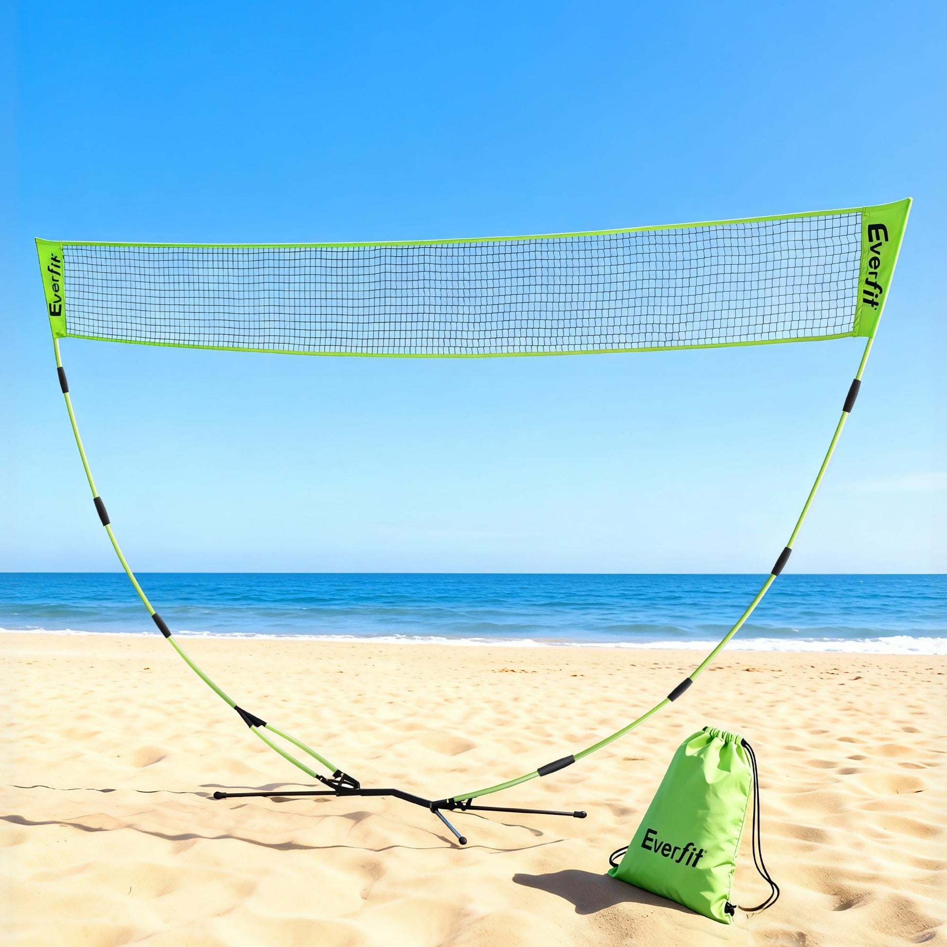 Everfit Sports & Fitness > Ball Sports > Netball & Netball Accessories Everfit 3M Badminton Tennis Net Portable Volleyball Kit Yellow