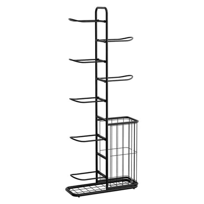 Everfit Sports & Fitness > Bikes & Accessories > Bicycle Stands & Storage Everfit Ball Storage Rack Sports Equipment Organizer 7-Tier with Basket for Garage Gym Black