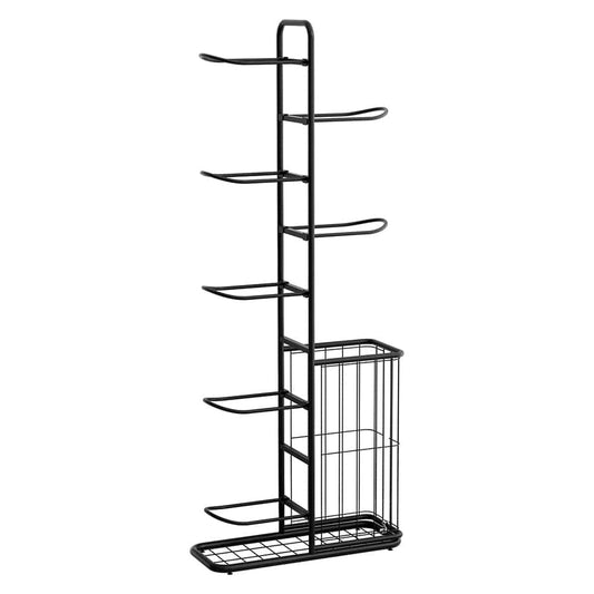 Everfit Sports & Fitness > Bikes & Accessories > Bicycle Stands & Storage Everfit Ball Storage Rack Sports Equipment Organizer 7-Tier with Basket for Garage Gym Black