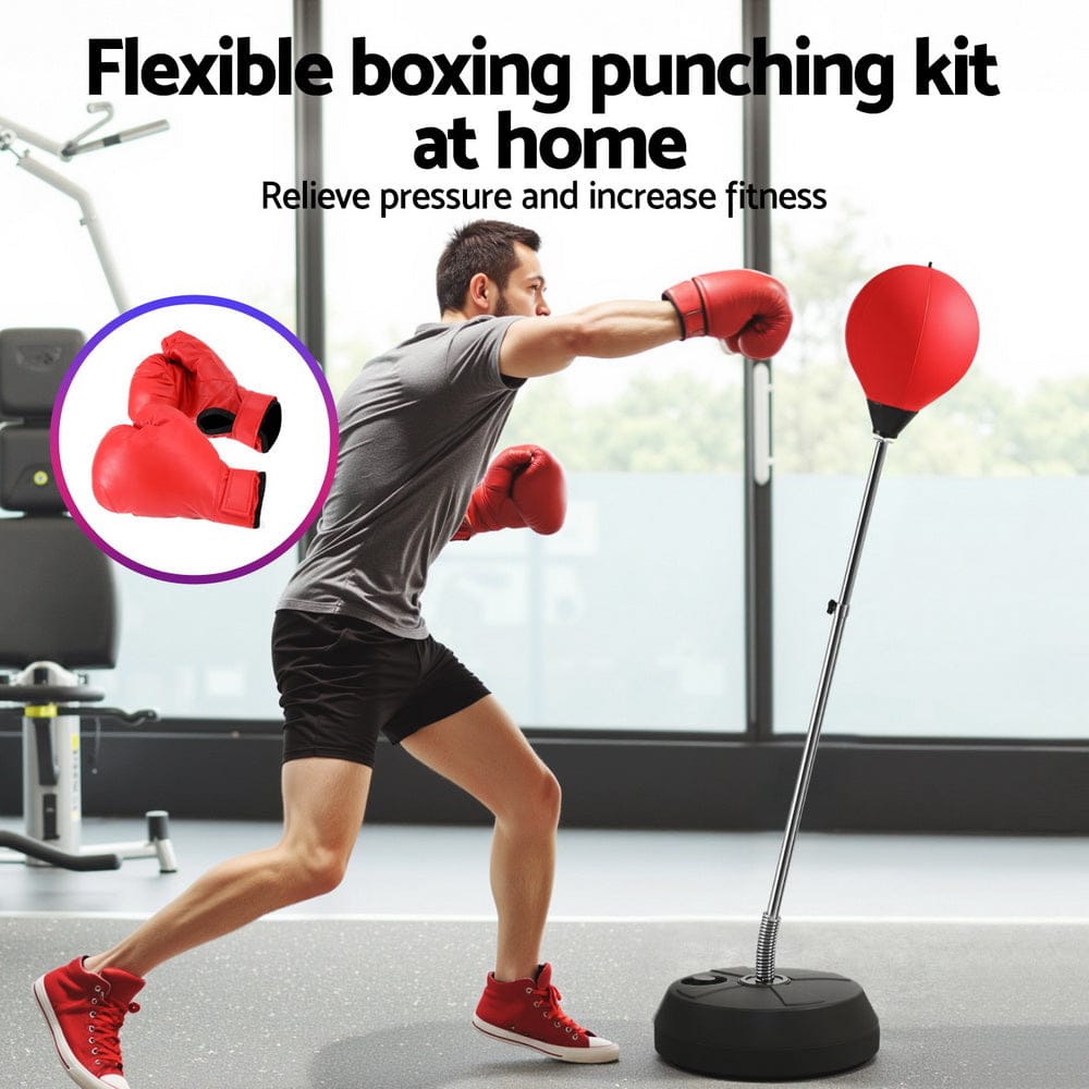 Everfit Sports & Fitness > Exercise, Gym & Fitness > Boxing & Martial Arts Everfit Adult Punching Bag Stand 150cm Adjustable Freestanding with Gloves and Pump