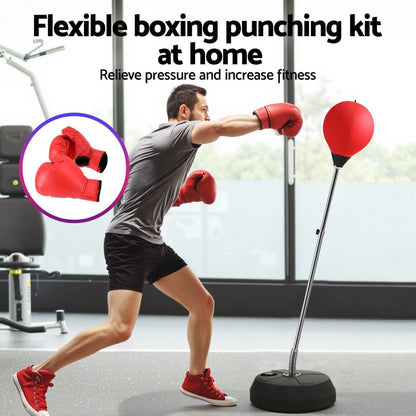 Everfit Sports & Fitness > Exercise, Gym & Fitness > Boxing & Martial Arts Everfit Adult Punching Bag Stand 150cm Adjustable Freestanding with Gloves and Pump