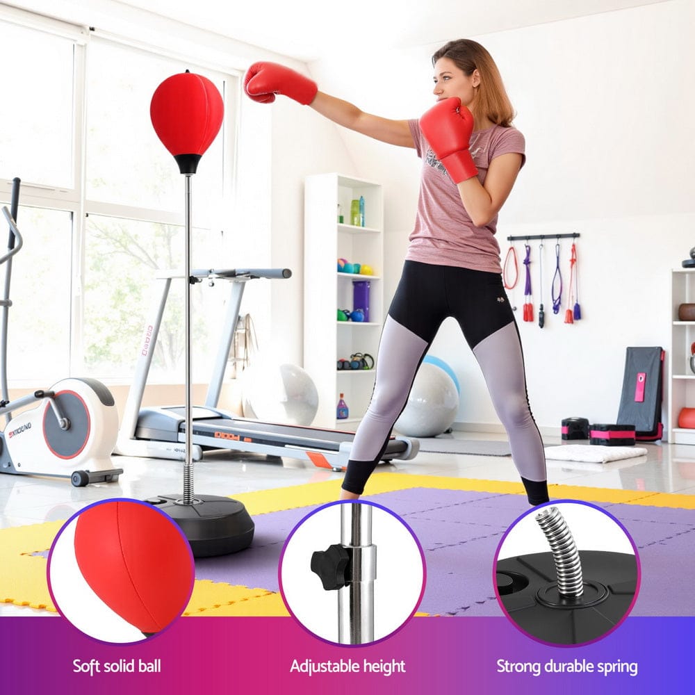 Everfit Sports & Fitness > Exercise, Gym & Fitness > Boxing & Martial Arts Everfit Adult Punching Bag Stand 150cm Adjustable Freestanding with Gloves and Pump