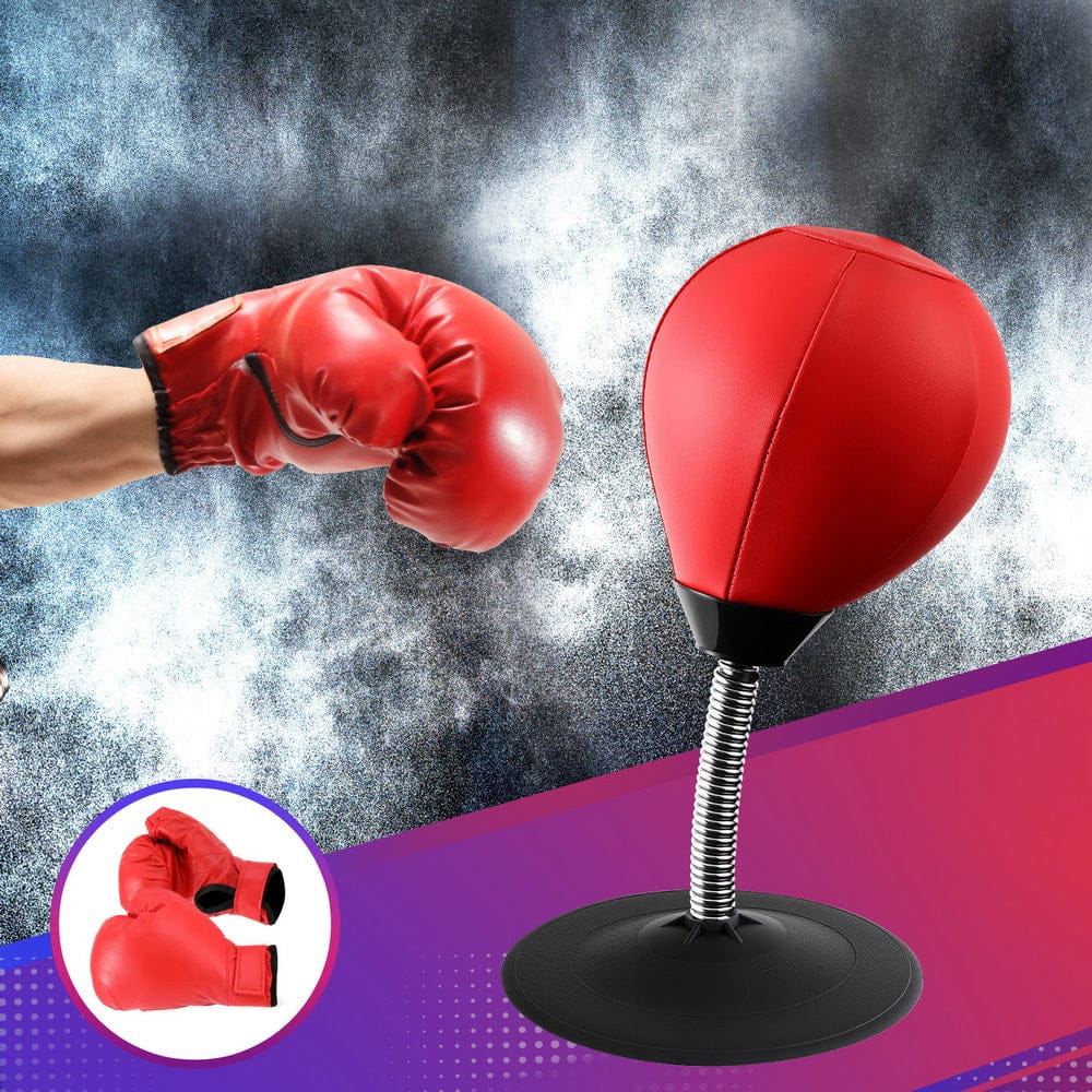 Everfit Sports & Fitness > Exercise, Gym & Fitness > Boxing & Martial Arts Everfit Desktop Punching Boxing Bag Stand Set with Pump Swivel Speed Balls