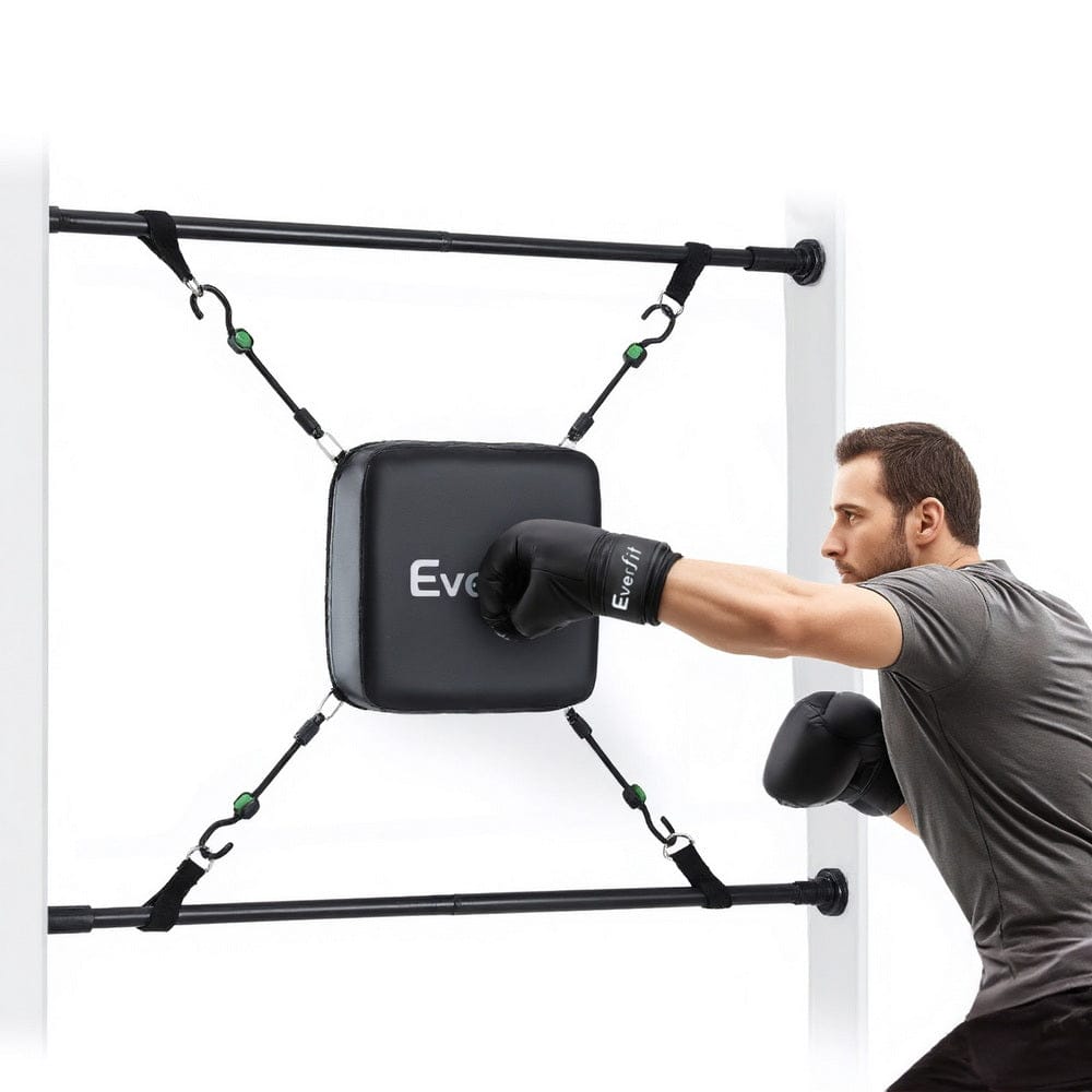 Everfit Sports & Fitness > Exercise, Gym & Fitness > Boxing & Martial Arts Everfit Doorway Punching Bag Adjustable Apartment Friendly with Boxing Gloves Black