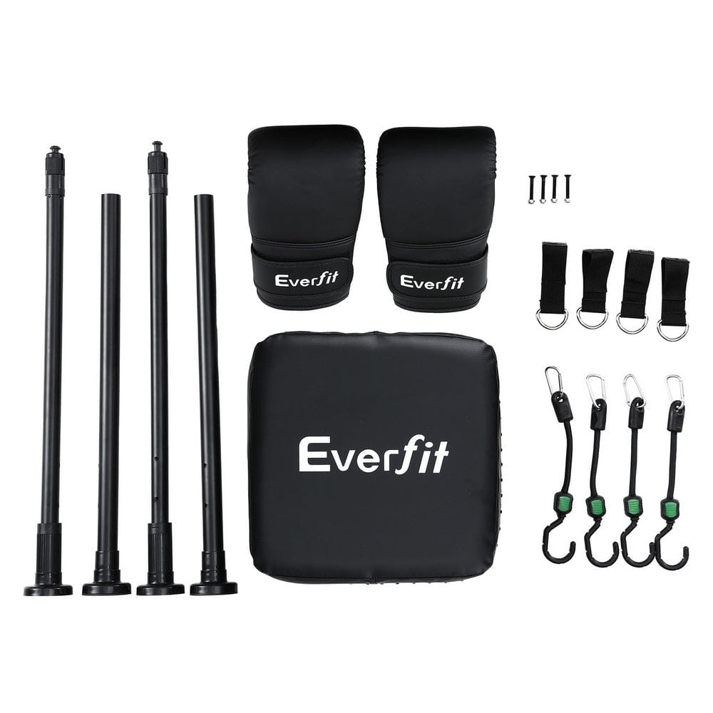 Everfit Sports & Fitness > Exercise, Gym & Fitness > Boxing & Martial Arts Everfit Doorway Punching Bag Adjustable Apartment Friendly with Boxing Gloves Black