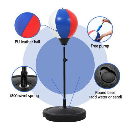 Everfit Sports & Fitness > Exercise, Gym & Fitness > Boxing & Martial Arts Everfit Kids Punching Bag Stand Set Adjustable 76-112cm with Gloves & Pump