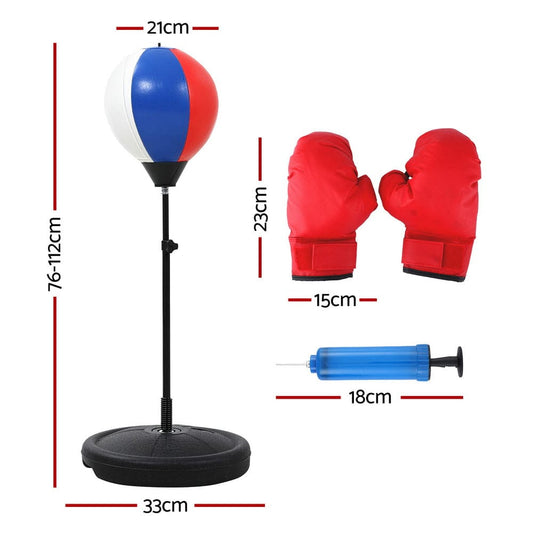 Everfit Sports & Fitness > Exercise, Gym & Fitness > Boxing & Martial Arts Everfit Kids Punching Bag Stand Set Adjustable 76-112cm with Gloves & Pump