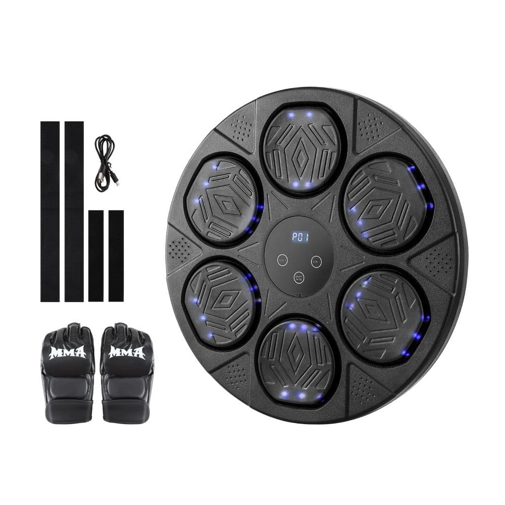 Everfit Sports & Fitness > Exercise, Gym & Fitness > Boxing & Martial Arts Everfit Music Boxing Machine Bluetooth Wall-Mounted Punch Target with LED Display & Gloves