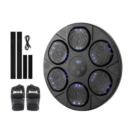 Everfit Sports & Fitness > Exercise, Gym & Fitness > Boxing & Martial Arts Everfit Music Boxing Machine Bluetooth Wall-Mounted Punch Target with LED Display & Gloves