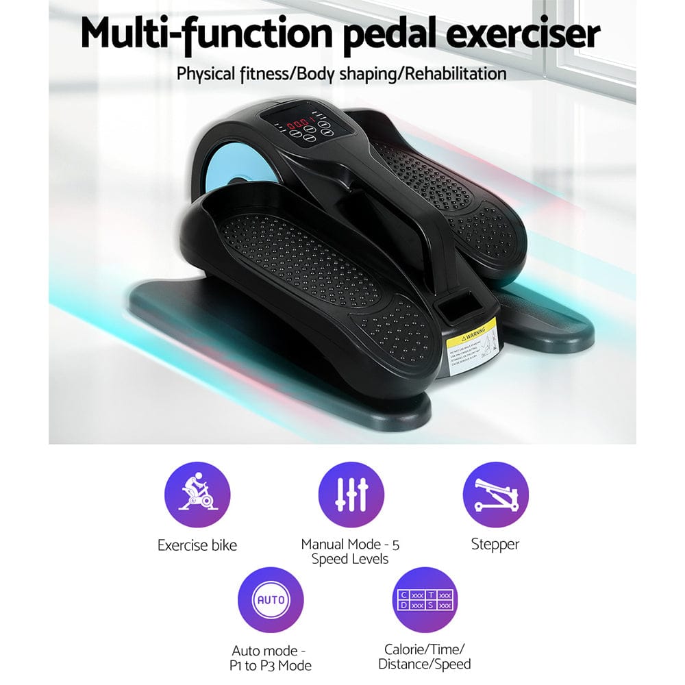 Everfit Sports & Fitness > Exercise, Gym & Fitness > Exercise Bikes Everfit Pedal Exerciser Mini Exercise Bike Cross Trainer 50W Blue